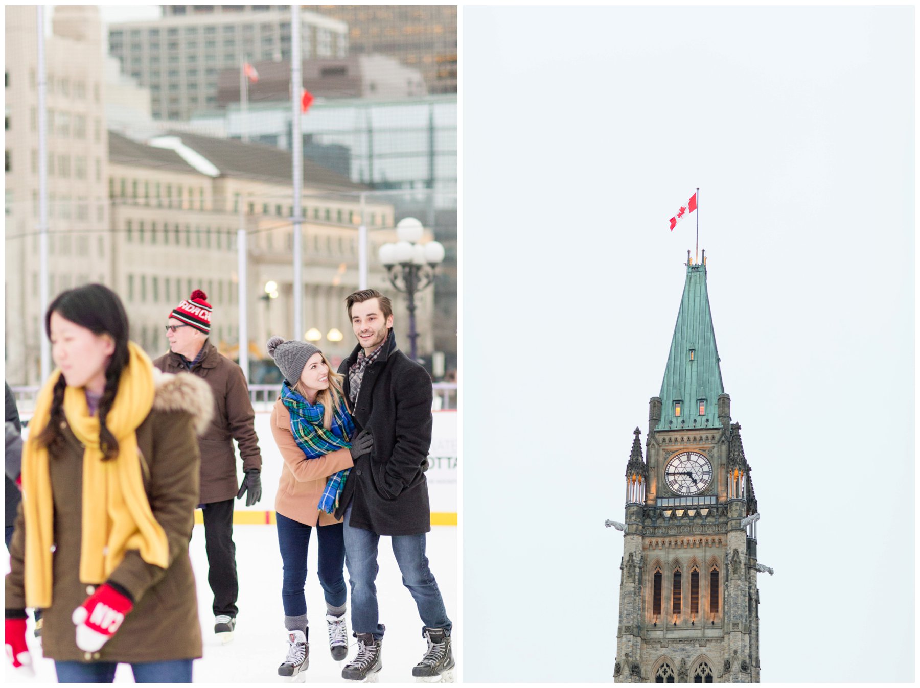 Skating Parliament Hill Ottawa Winter engagement