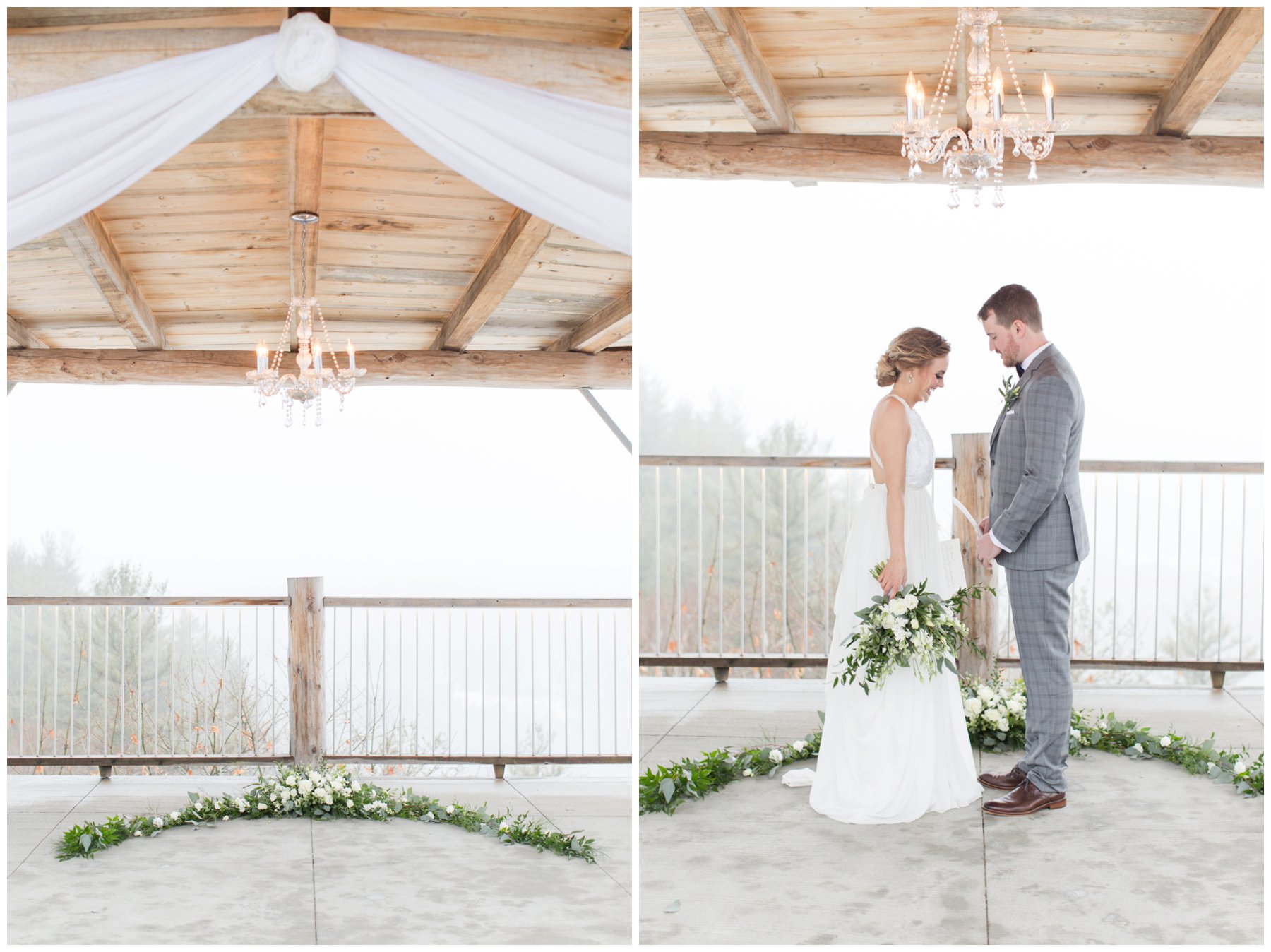 Le Belvedere Elopement Wakefield intimate ceremony with greenery