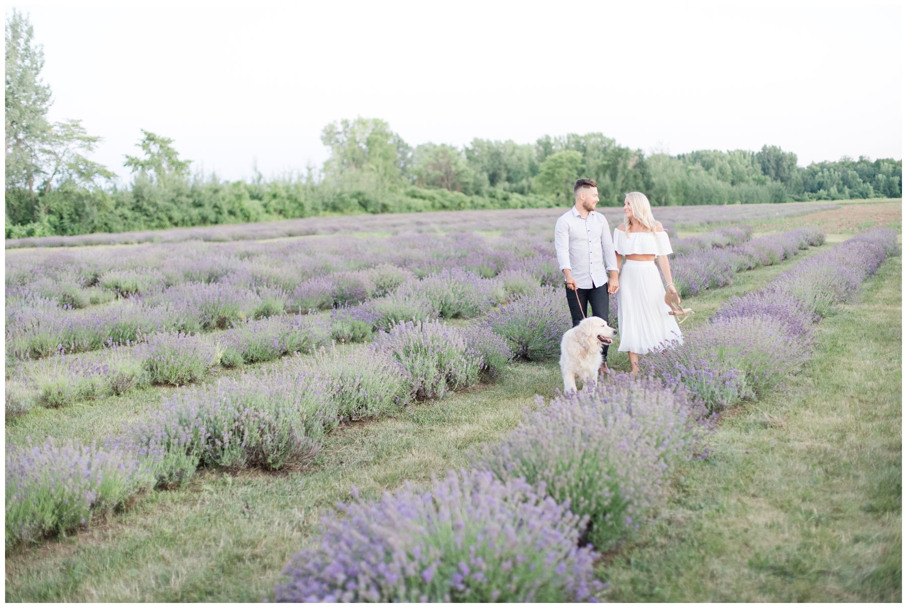 Light and airy La Maison Lavande lavender field engagement