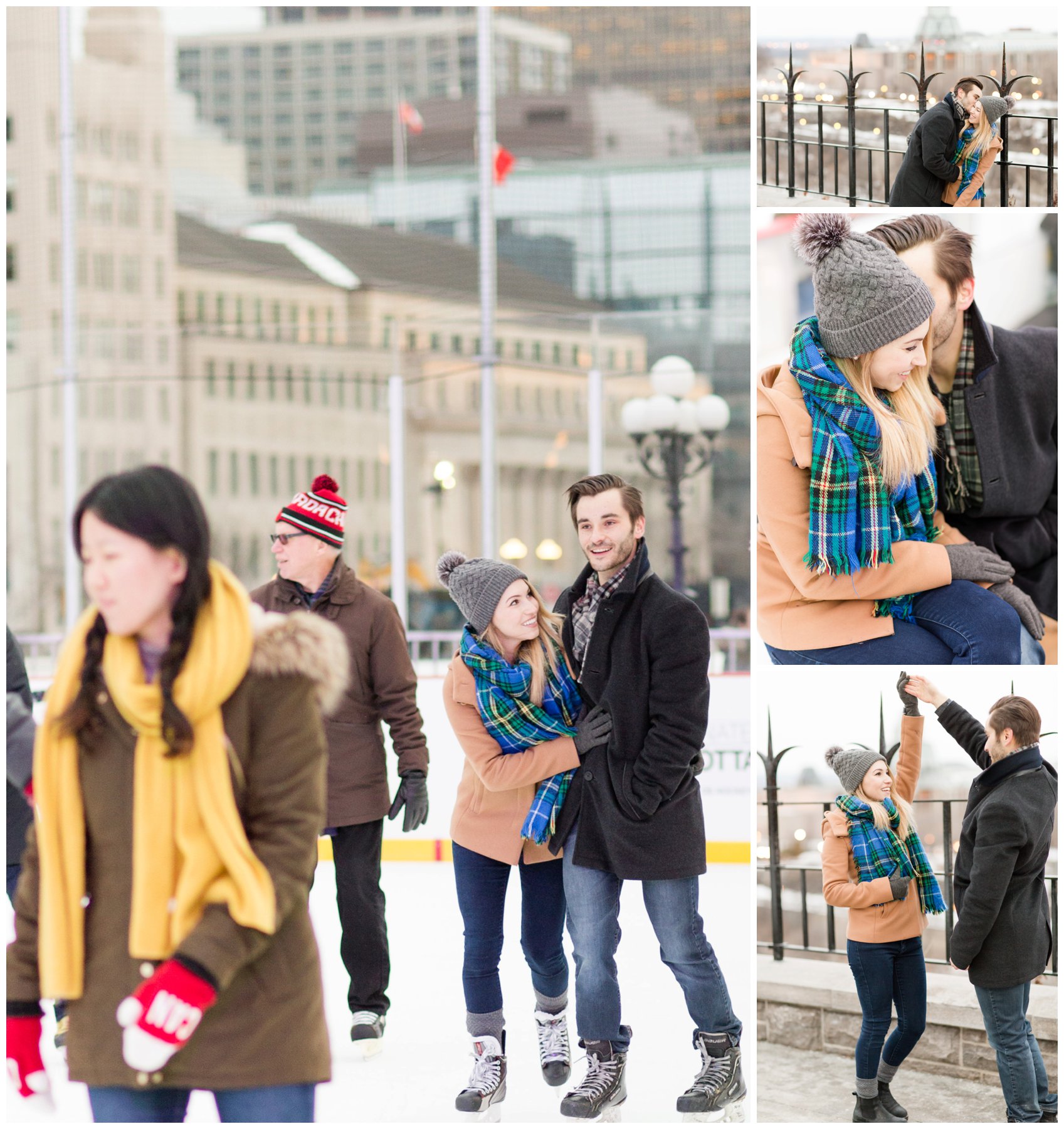 Skating on Parliament Hill Canada Engagement Session