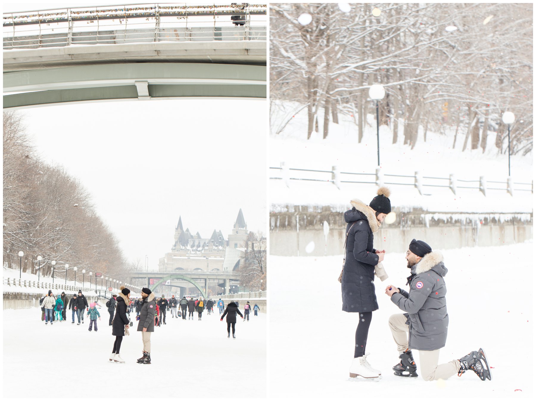 ottawa winter proposal photos surprise rideau canal proposal
