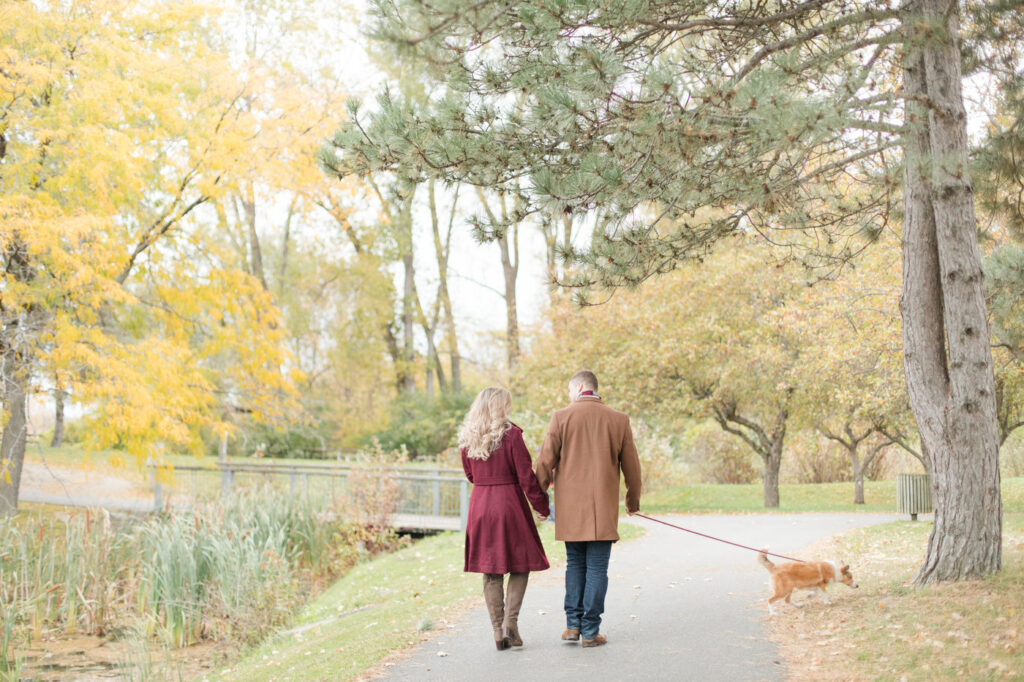 Andrew Haydon Park Fall engagement session with dog